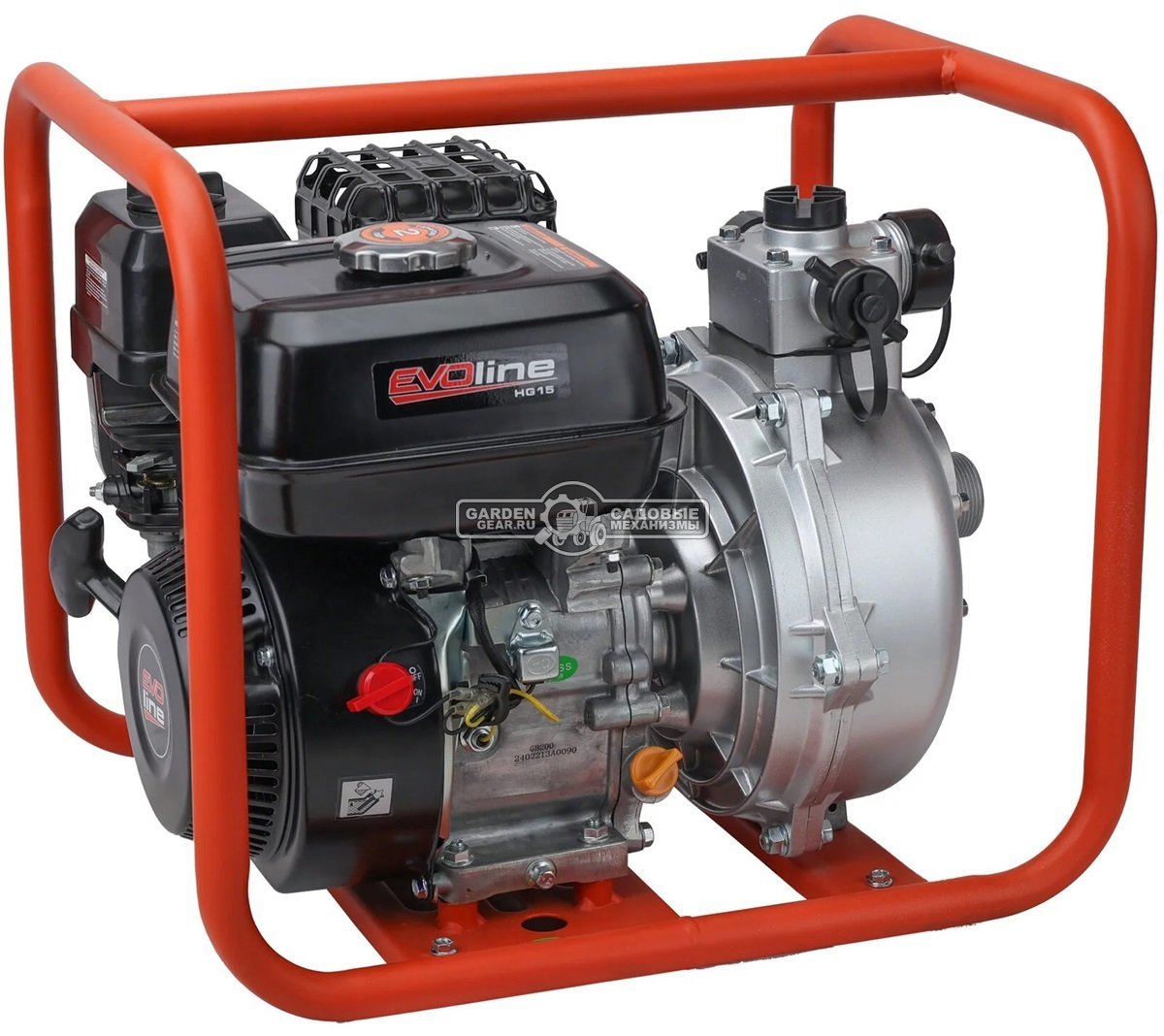 Мотопомпа бензиновая EVOline HG 15 пожарная высоконапорная (PRC, Zongshen GB200, 196 куб.см., 300 л/мин., 80 м., 1,5", 30 кг.)