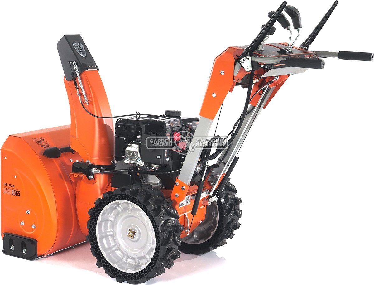 Снегоуборщик Daewoo DAST 8565 (PRC, 61 см., Daewoo, 220 куб.см., запуск от аккумулятора 21В, фара, скорости 5/2, EX-ICE, подогрев рукояток, 99 кг.)