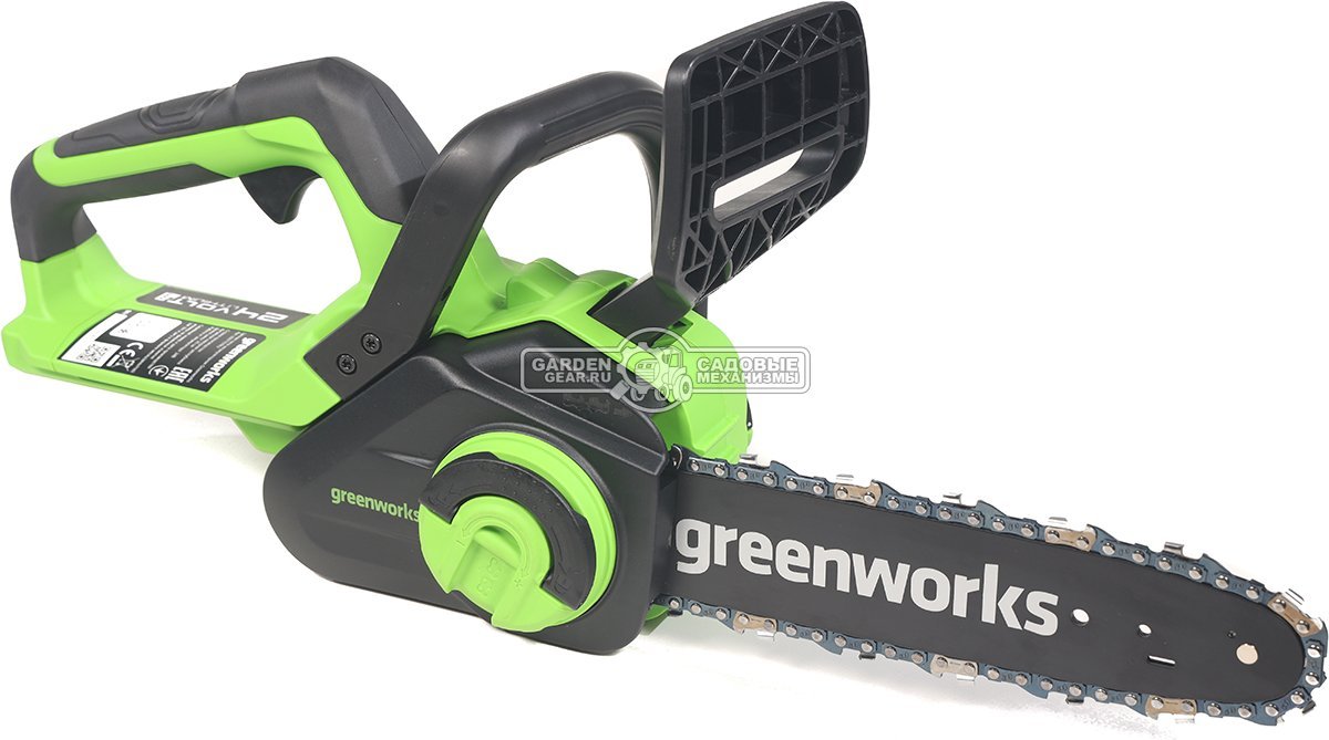 Пила аккумуляторная цепная GreenWorks G24CS25 10&quot; c АКБ 4 А/ч и ЗУ (PRC, 24В, 3/8&quot;-1.1-46E, 2.7 кг)