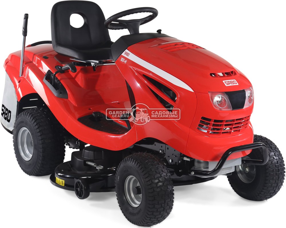 Садовый трактор SABO 103-H (GER, Sabo V-Twin, 708 куб.см., гидростатика, травосборник 250 л., ширина кошения 102 см, 242 кг.)
