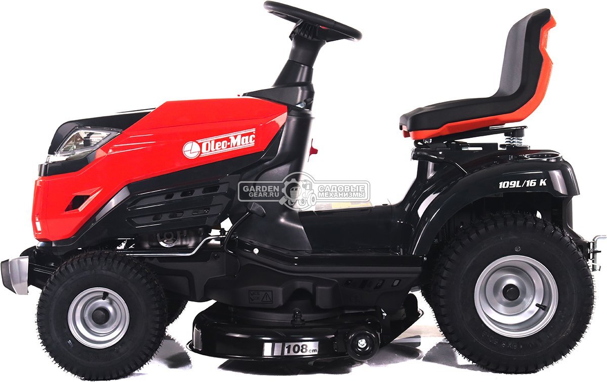 Садовый трактор Oleo-Mac OM 109L/16 K (PRC, Emak K 1600 AVD, 452 см3, 108 см., боковой выброс, гидростатика, 170 кг.)