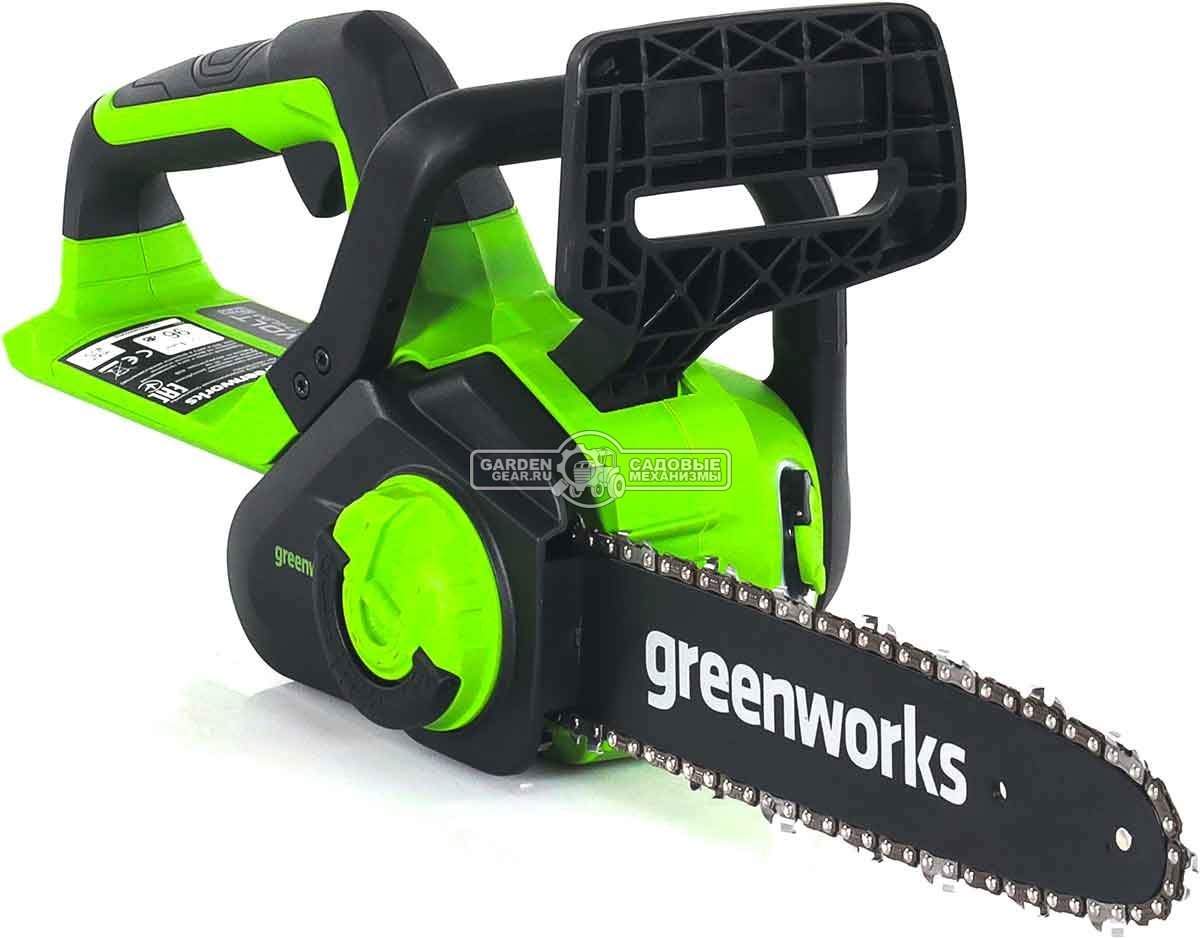 Пила аккумуляторная цепная GreenWorks G40CS30II 12" c АКБ 4 А/ч и ЗУ (PRC, 40В, 3/8"-1.1-52E, 2.74 кг)