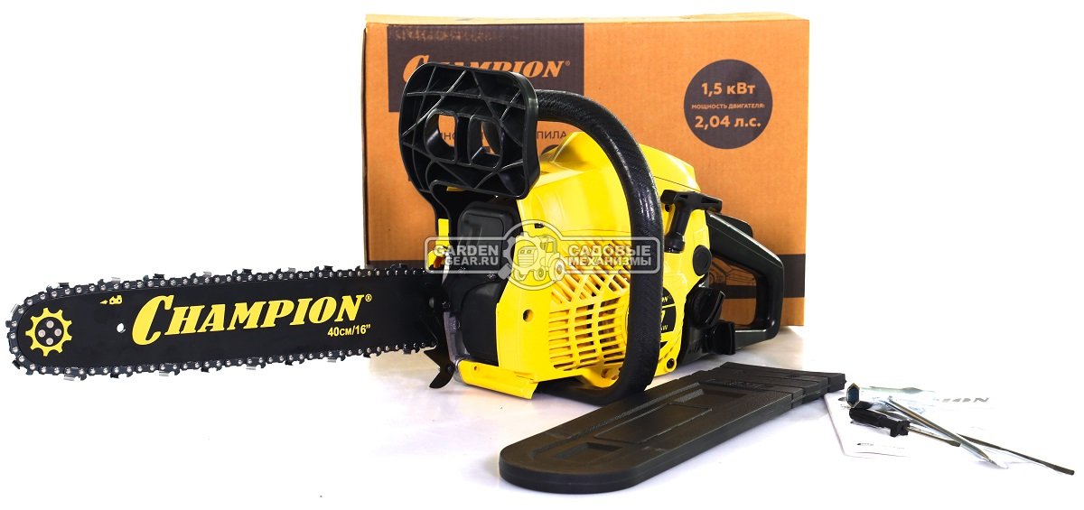 Бензопила Champion 237 16" (PRC, 37.2 куб.см., 1.5 кВт/2.0 л.с., 3/8"-1.3-56E, 4.7 кг.)