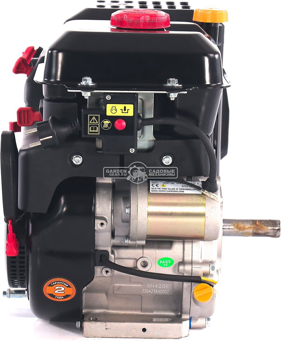 Бензиновый двигатель Zongshen SN 420 E Snow (15 л.с., 420 куб.см., D=25 мм, L=85 мм, катушка освещения 12В60Вт, электрический стартер 230В, 35 кг.)