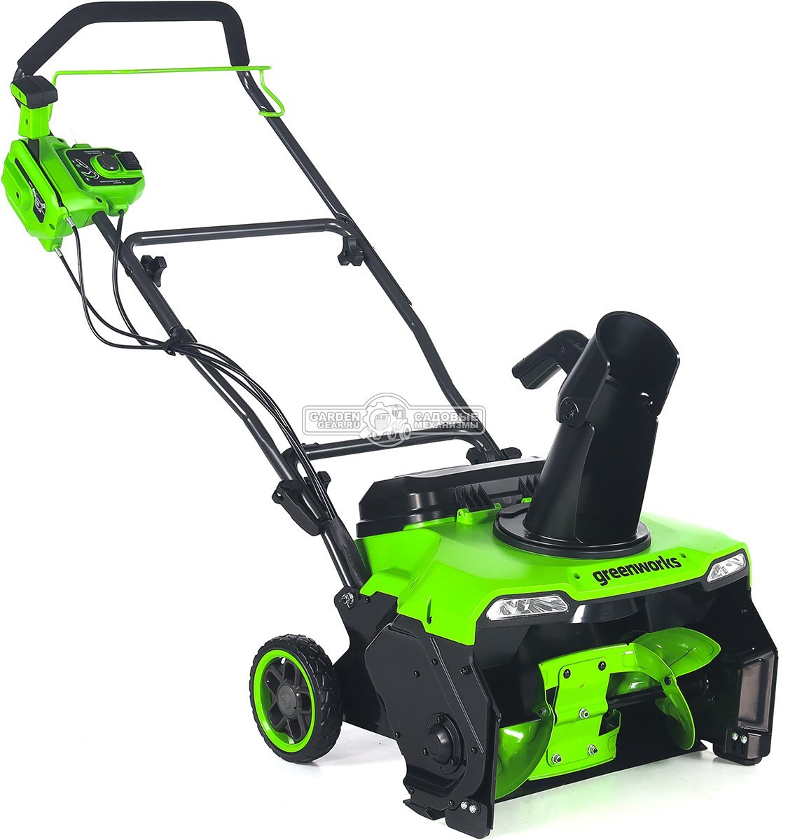 Снегоуборщик аккумуляторный GreenWorks GD40STX2 без АКБ и ЗУ (PRC, BL 40В, ширина 40 см, слот на 2 АКБ, металл. шнек, фара, 22 кг)