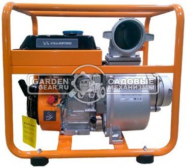Мотопомпа бензиновая Villartec GP100 для чистой воды (PRC, 223 куб.см., 106 м3/час, 4", 26 м, 30,5 кг)