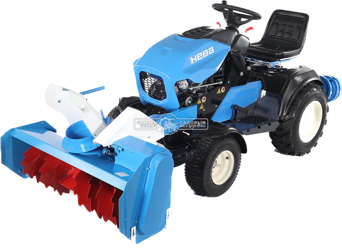 Садовый трактор Нева MT1-ZS с роторным снегоуборщиком и рамой-противовесом (дека - опция)