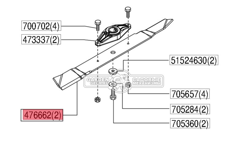 Нож SABO SAT476662 для 110-S (1 шт, без крепежа)
