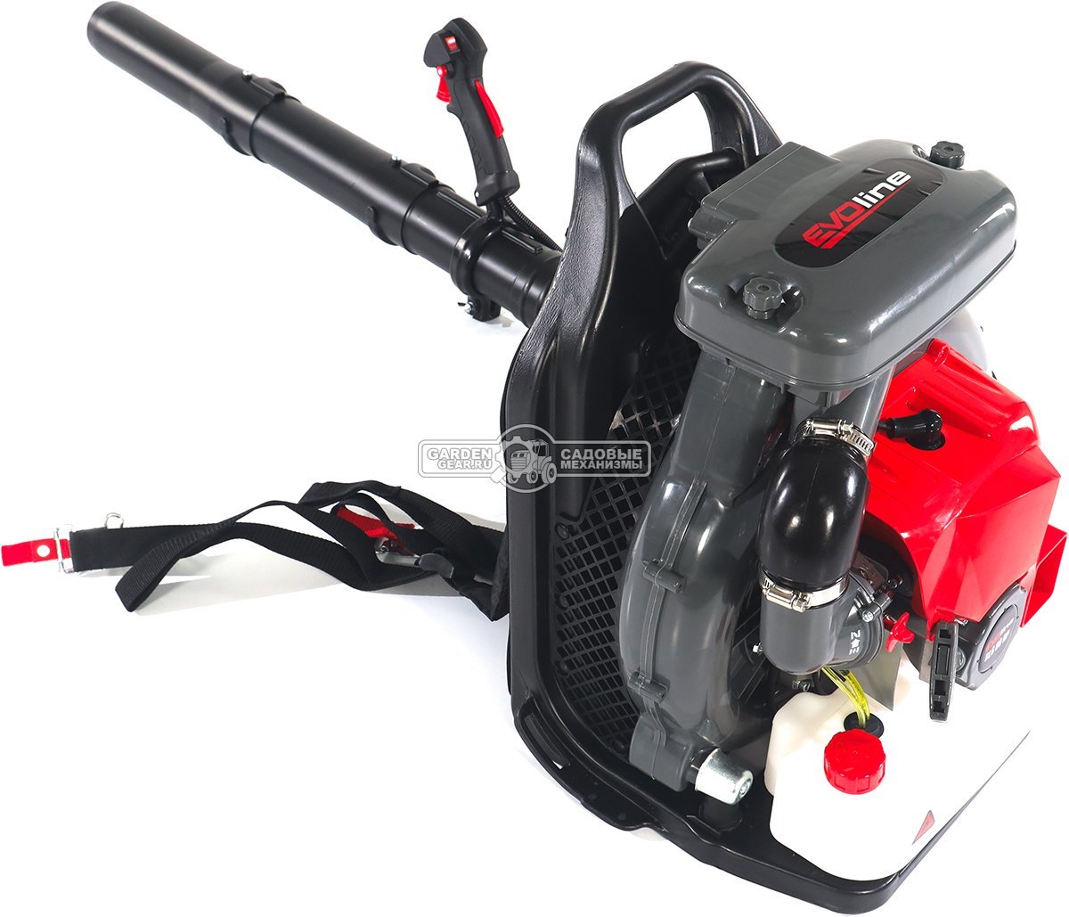 Воздуходувка бензиновая ранцевая EVOline BLG 80 BP (PRC, 79,4 куб.см., 4,5 л.с., 1190 м3/ч, 104 м/с, 11 кг)