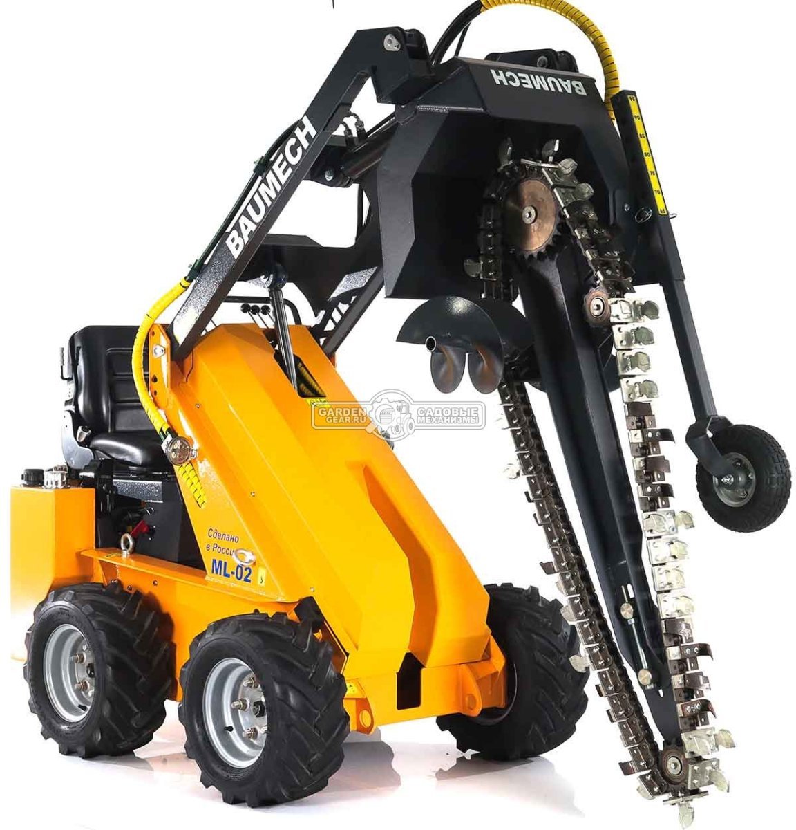 Универсальная машина мини-погрузчик Baumech ML-02 Pro + траншеекопатель 90 см. с двигателем Zongshen GB750 EFI V-Twin инжектор