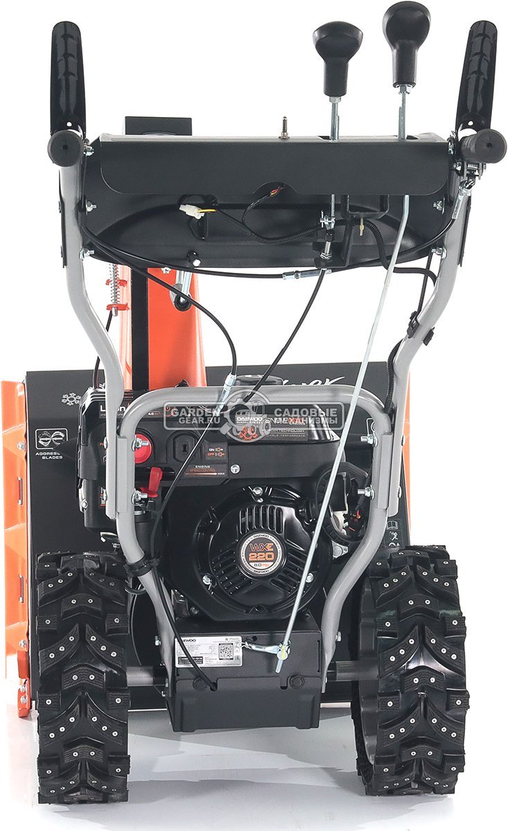 Снегоуборщик Daewoo S 7565 (PRC, 65 см., Daewoo, 220 см3, скорости 6/2, колеса EX-ICE, запуск от аккумулятора 21В, фара, 67 кг.)