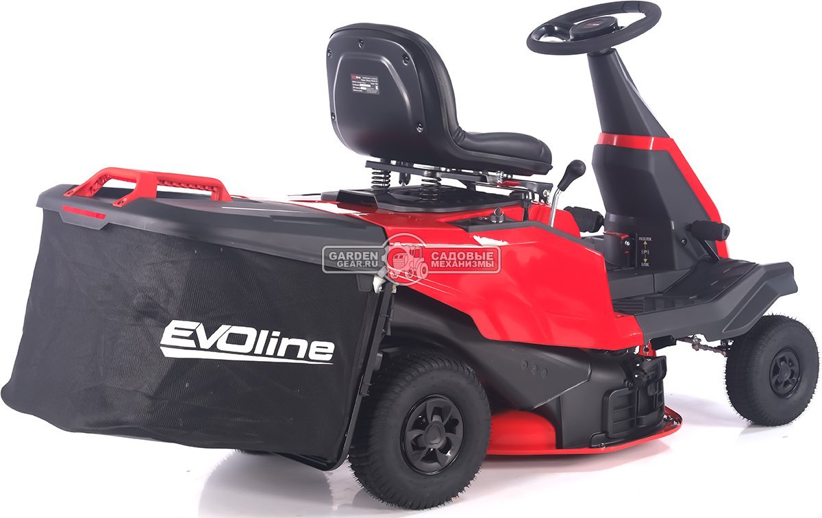 Садовый минирайдер Evoline TRG 66 CV (PRC, EVOline, 224 куб.см., вариатор CVT, травосборник 150 л, ширина кошения 66 см, 3 в 1, 130 кг)