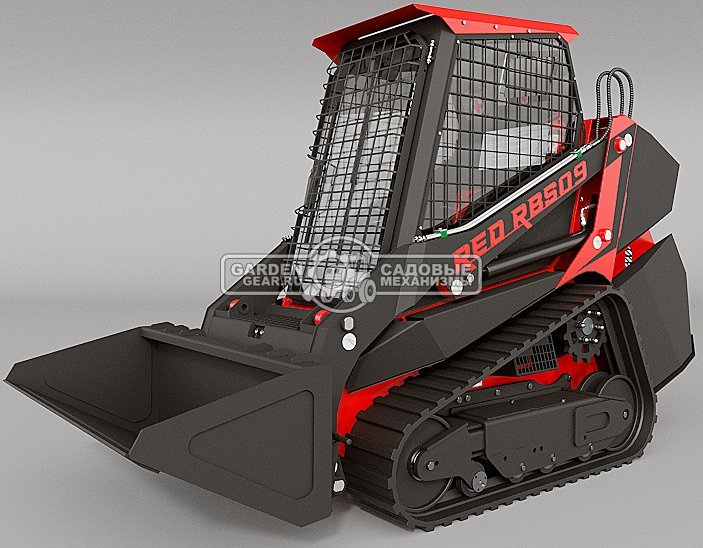 Мини-погрузчик гусеничный RED RBS-09 с закрытой кабиной Zongshen GB750EFI 30 л.с., грузоподъемность до 1000 кг., ковш 200 л., 1600 кг.