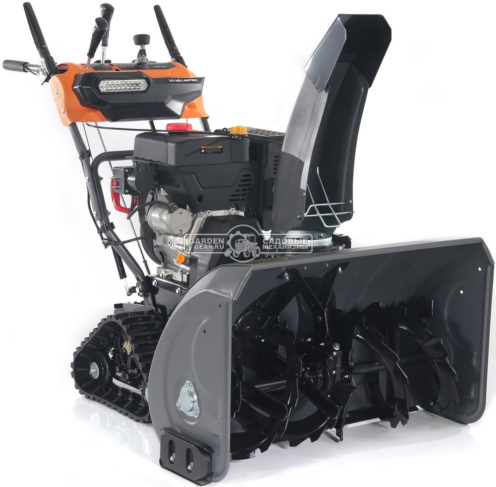 Снегоуборщик Villartec WB1387ET гусеничный (PRC, 86 см, Loncin 375 см3, эл/стартер 220В, фара, подогр. рукояток, 3-х угольные гусеницы, 141 кг)