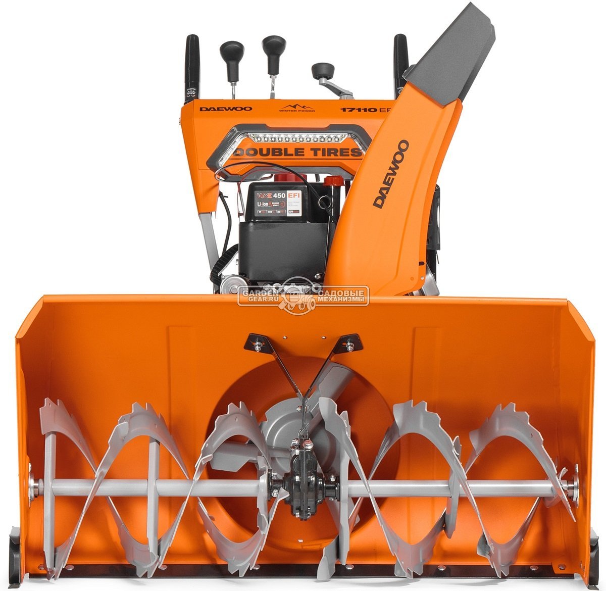 Снегоуборщик Daewoo DAST 17110 (EFI) (PRC, 108 см., Daewoo WXE 450 EFI, 450 куб.см., запуск от аккумулятора, фара, скорости 5/2, 4 колеса, 153 кг.)