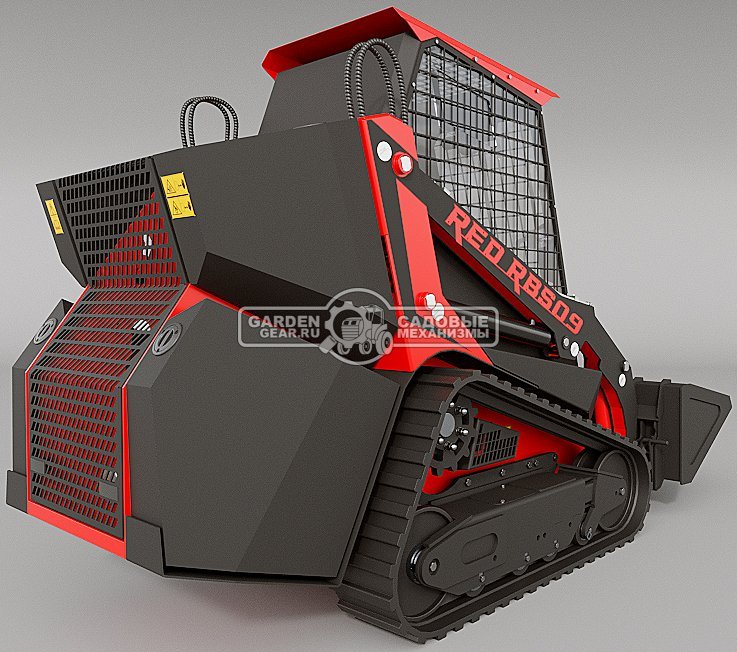 Мини-погрузчик гусеничный RED RBS-09 с закрытой кабиной Zongshen GB750EFI 30 л.с., грузоподъемность до 1000 кг., ковш 200 л., 1600 кг.