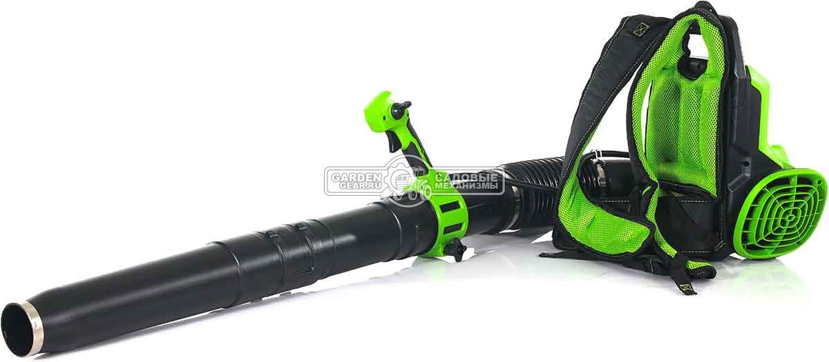 Воздуходувка аккумуляторная ранцевая GreenWorks АGD40BPG2 без АКБ и ЗУ (PRC, BL 40В, 281 км/ч, 20 м3\мин, Turbo режим)