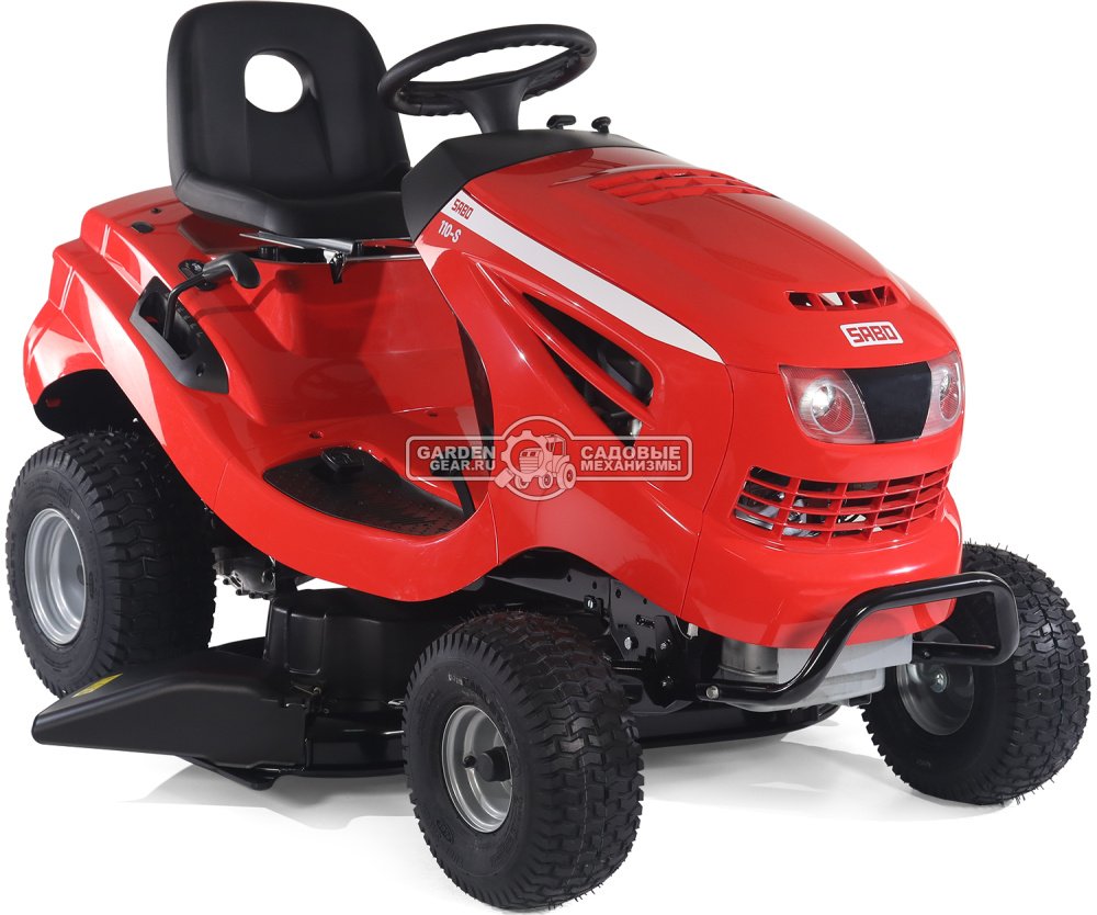 Садовый трактор SABO 110-S (GER, Sabo V-Twin, 708 куб.см., гидростатика, боковой выброс, мульчирование, ширина кошения 110 см, 234 кг.)