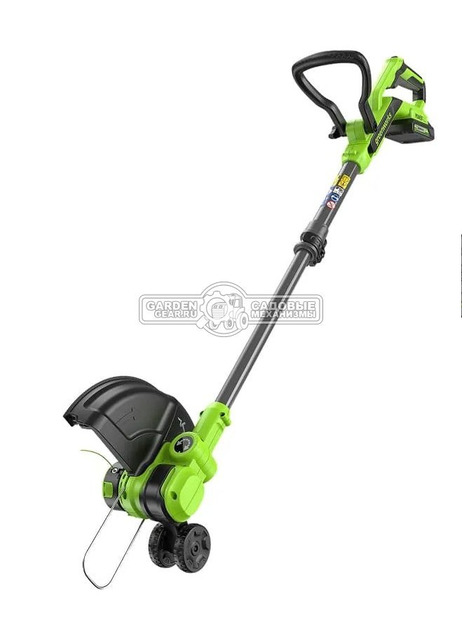 Триммер аккумуляторный GreenWorks G24LT301 с АКБ 4 А/ч и ЗУ (PRC, 24В, леска 1.65 мм один выход + пласт. нож, телескопическая штанга, 2.4 кг)