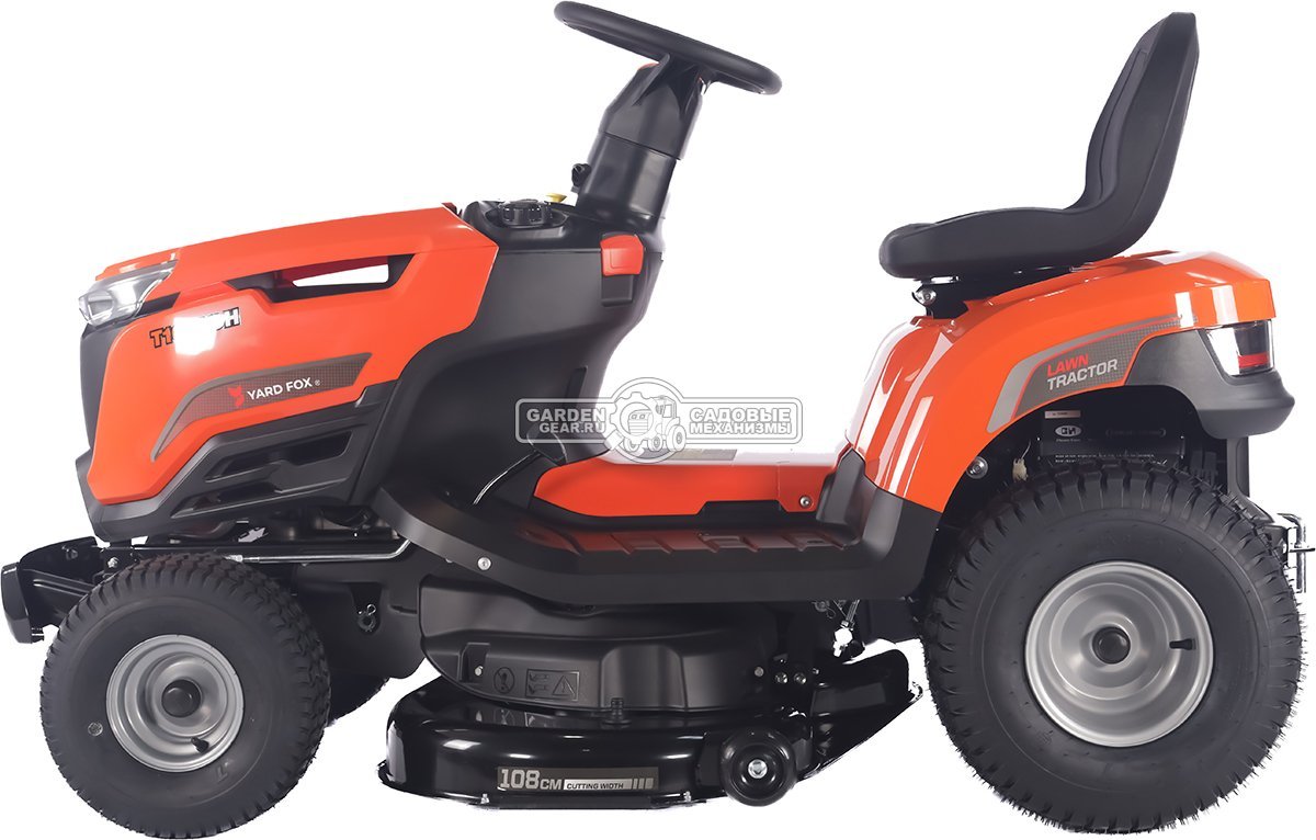 Садовый трактор Yard Fox Optima T 108 SDH (PRC, Loncin V-Twin 586 куб.см., гидростатика, боковой выброс, ширина кошения 108 см, 200 кг)