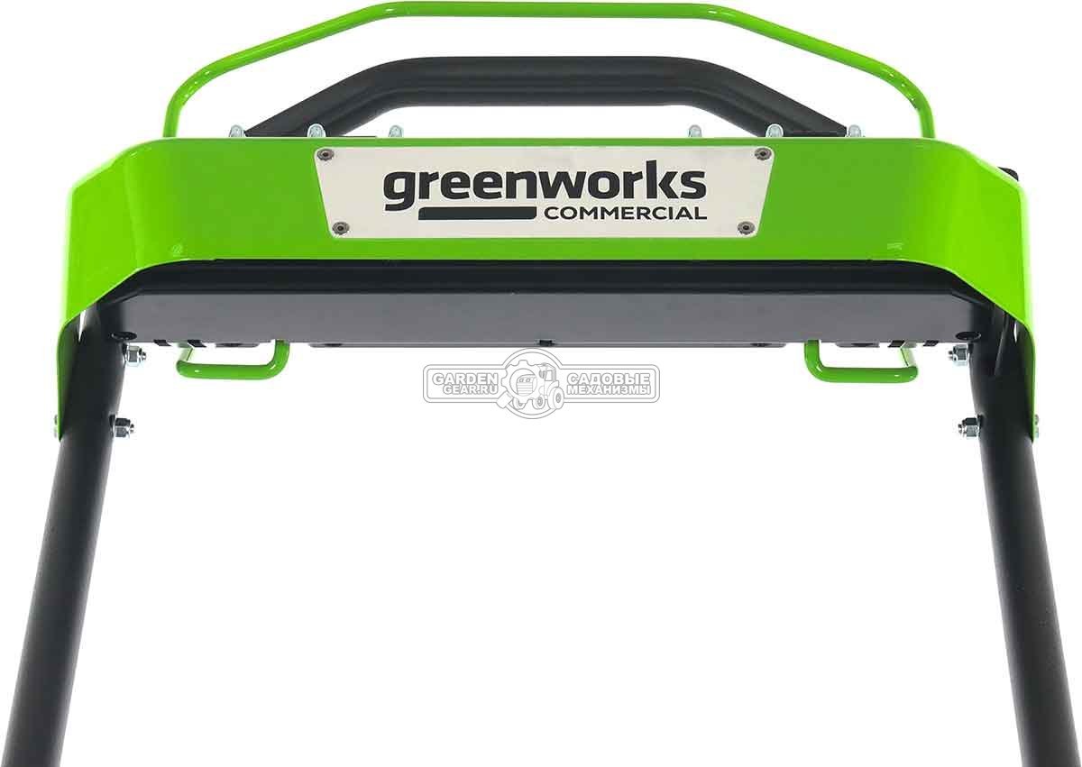 Газонокосилка аккумуляторная самоходная GreenWorks LM221S без АКБ и ЗУ (PRC, BL 82В, 56 см, 4.0 кВт, алюминий, 2 слота для АКБ, мульч., 65 л, 53 кг)
