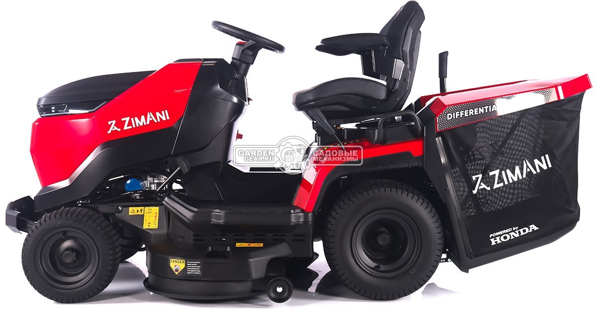 Садовый трактор ZimAni TC242HVD (PRC, Honda 688 куб.см., гидростатика, дифференциал, травосбор. 320 л, шир. кошения 107 см, LED панель, 195 кг)