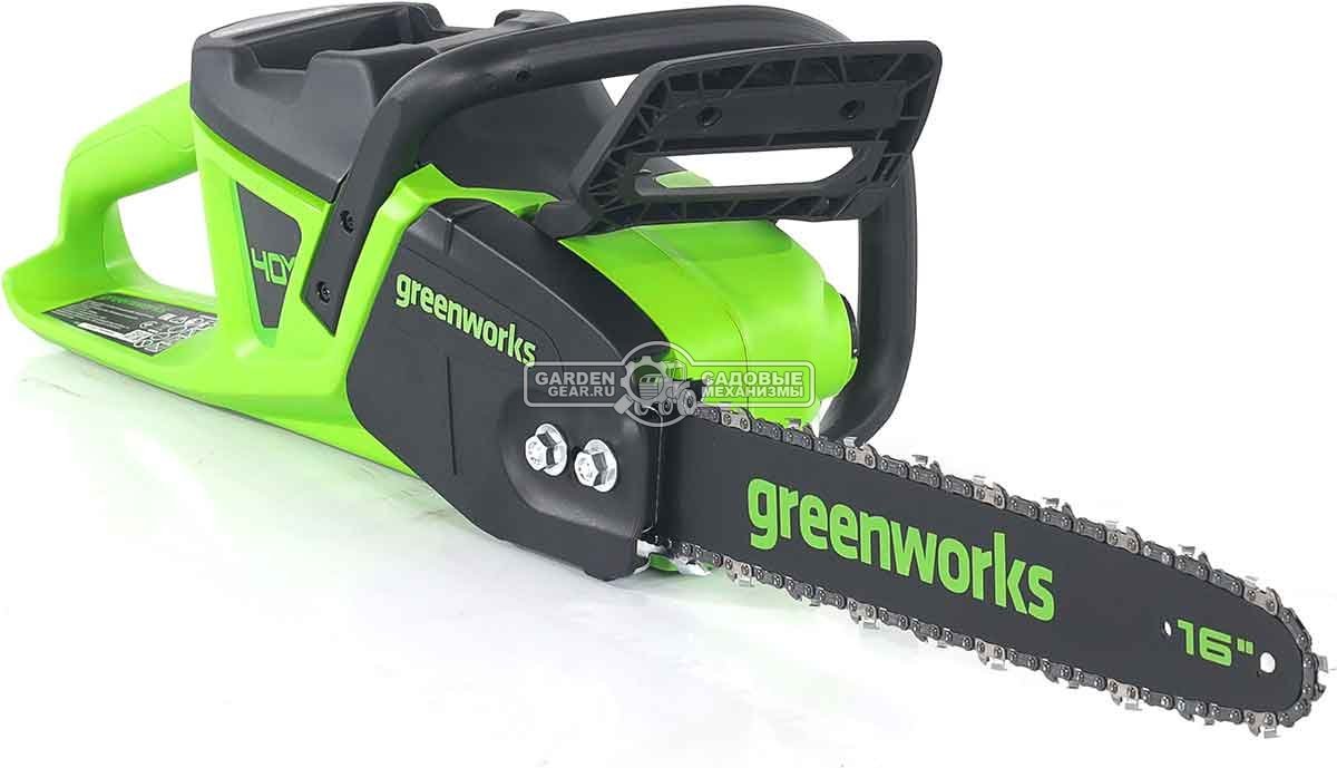 Пила аккумуляторная цепная GreenWorks GD40CS20X 16" без АКБ и ЗУ (PRC, BL 40В, 3/8"-1.1-56E, 4.2 кг)