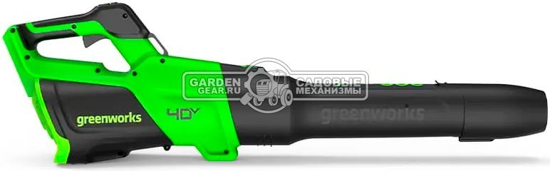 Воздуходувка аккумуляторная GreenWorks GD40BG3 с АКБ 4 А/ч и ЗУ (PRC, BL 40В, 306 км/ч, 1242 м3/ч, 2,6 кг)