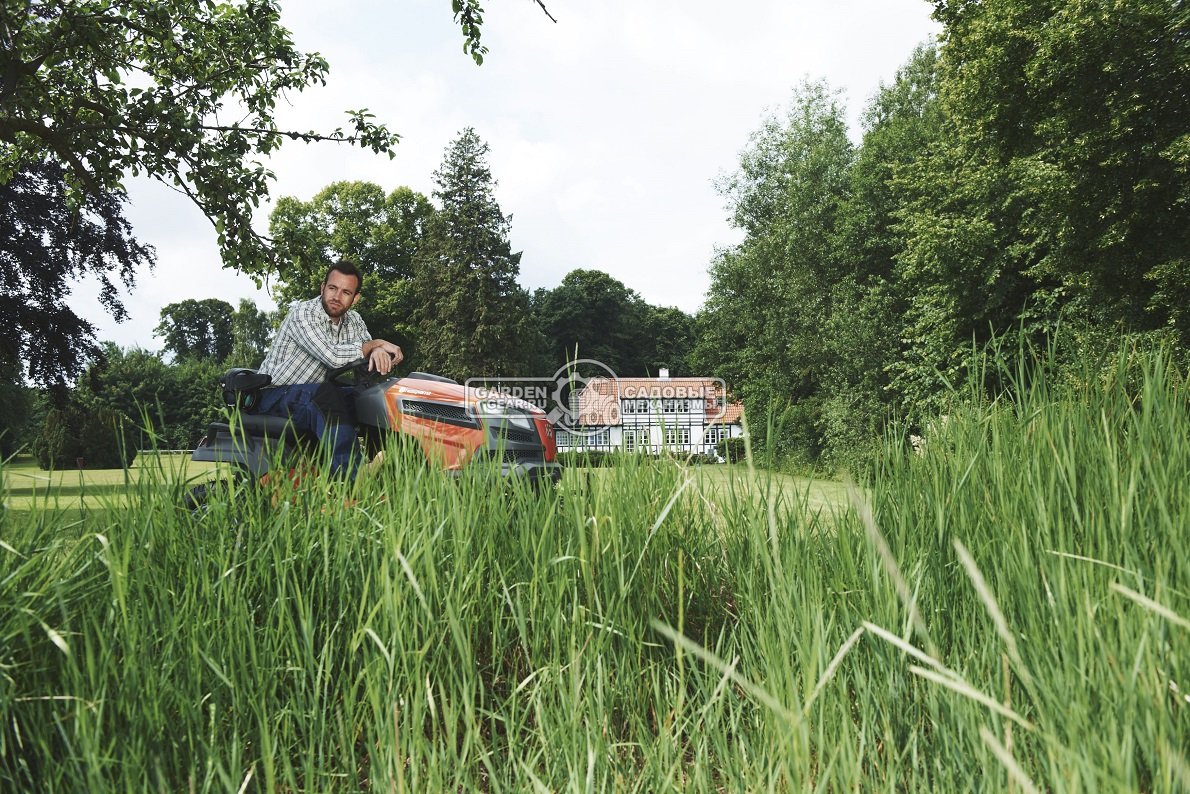 Садовый трактор Husqvarna TS 346 (USA, B&S V-Twin, 721 куб.см., гидростатика, боковой выброс, ширина кошения 117 см., U-Cut, RapidReplace, 232 кг.)