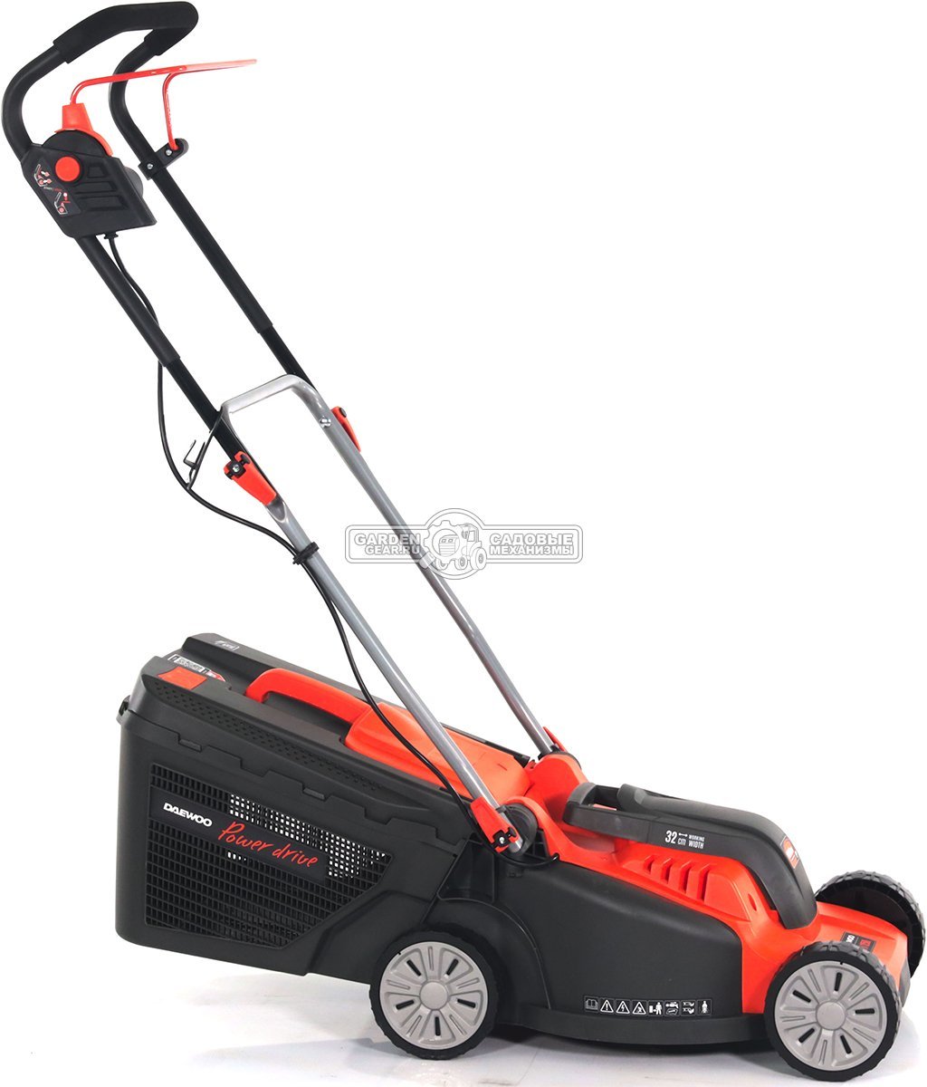 Газонокосилка электрическая Daewoo DLM 1250E (PRC, 1250 Вт., 32 см., пластик, 35 л., 7,1 кг.)
