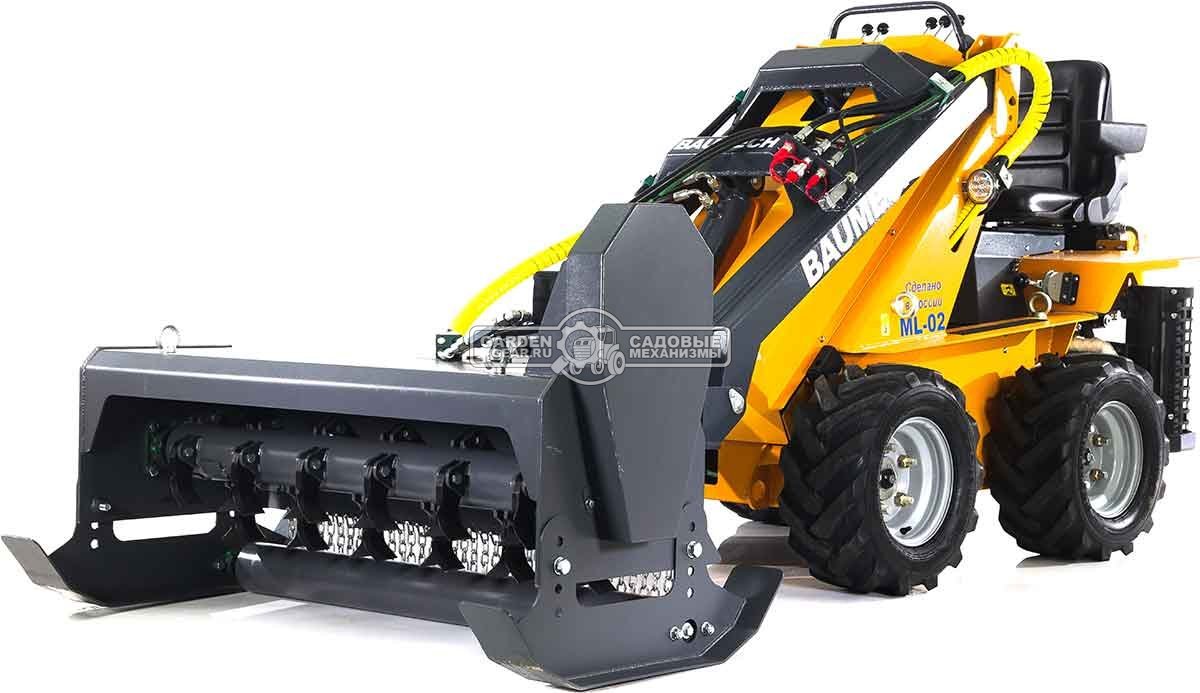 Универсальная машина мини-погрузчик Baumech ML-02 Pro + мульчер 110 см. с двигателем Zongshen GB750 EFI V-Twin инжектор