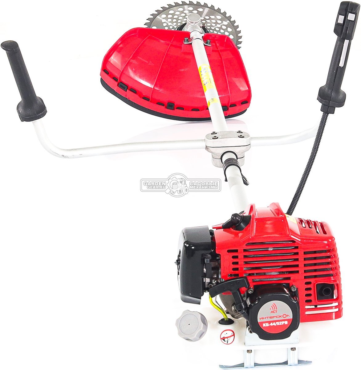 Бензокоса Интерскол КБ 44/52РВ Эксперт (RUS, 52 куб.см., 1.6 кВт/2.2 л.с., леска 2.4 мм + 40Т диск 255 мм, Т-рукоятка, 7.0 кг)