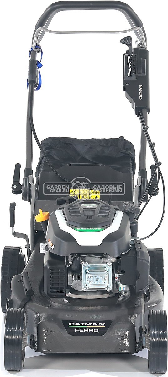 Газонокосилка бензиновая Caiman Ferro 47CVE с электрозапуском (RUS, 45 см, Caiman Green Engine, 166 см3, сталь, 4 в 1, 50 л, 40.5 кг)