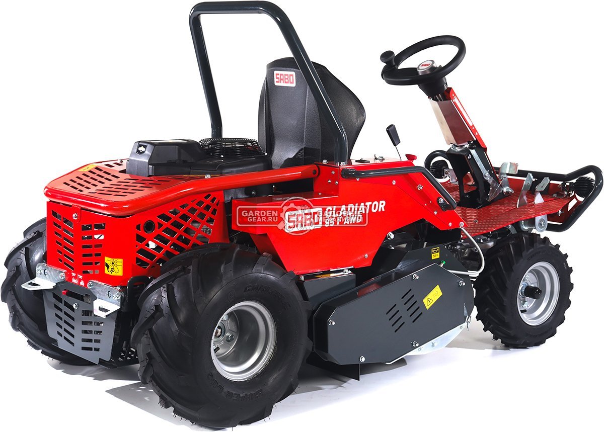 Садовый трактор для высокой травы и работы на склонах SABO GLADIATOR 95 F AWD (GER, B&S Intek 8-44C8, 724 куб.см., 95 см, дифференциал, 388 кг.)