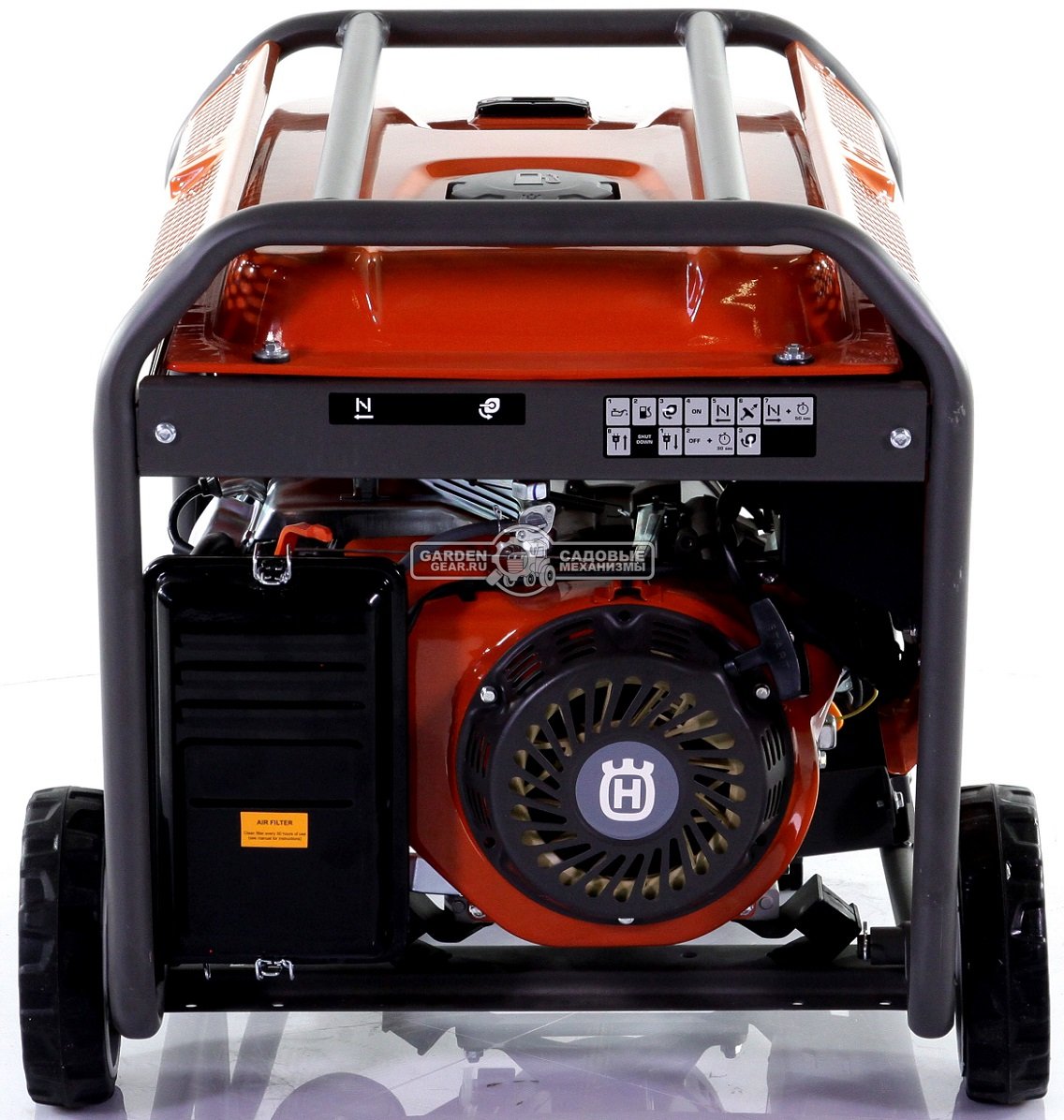 Бензиновый генератор Husqvarna G5500P (PRC, Husqvarna, 389 см3, 5.0/5.5 кВт, эл/стартер, колеса, 27 л, 88 кг)