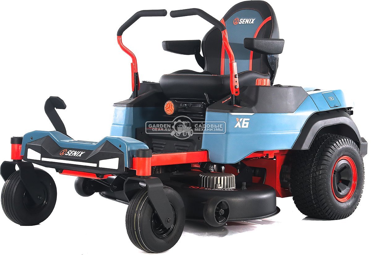 Садовый райдер Senix ZTRX6-M-EU аккумуляторный с 4 АКБ 12 А/ч и ЗУ с нулевым радиусом разворота (PRC, BL 60В, 107 см, 6 слотов для АКБ, LED, 200 кг)