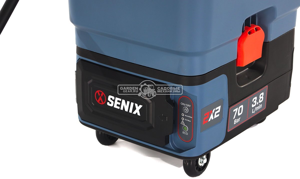 Аккумуляторная мойка высокого давления Senix HPWX2-M2-EU с 2 АКБ 5 А/ч и ЗУ (PRC, BL 2x20В, 60/45 бар, 288 л/ч, емкость 25 л., 10 кг)