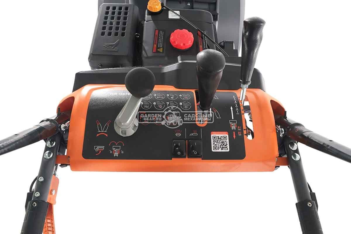 Снегоуборщик Villartec WB1387ET гусеничный (PRC, 86 см, Loncin 375 см3, эл/стартер 220В, фара, подогр. рукояток, 3-х угольные гусеницы, 141 кг)