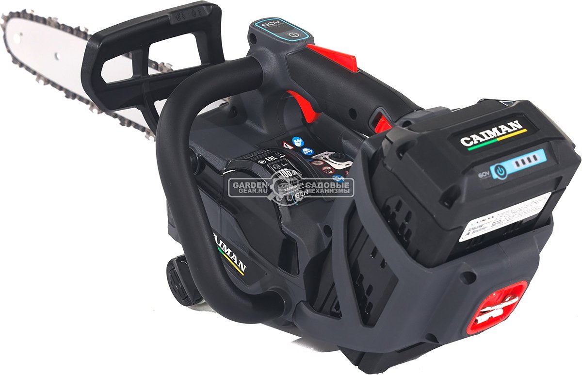 Пила аккумуляторная цепная Caiman ENO CSTi14 14" с АКБ B6040 и ЗУ C6055 (RUS, BL 60В, Standart Connect, 3/8"-1.1-52E, 2,0 кг.)