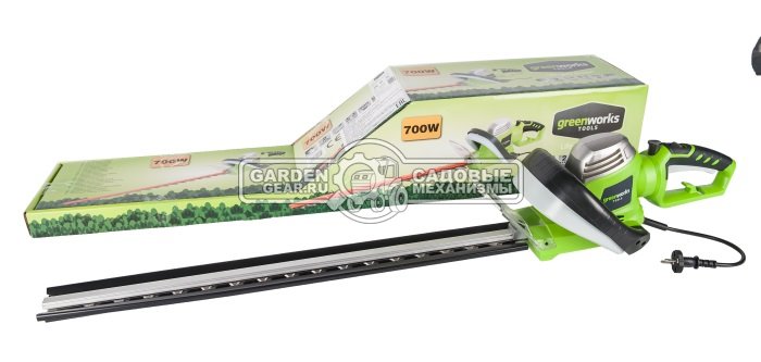 Кусторез электрический GreenWorks GHT7068 Deluxe (PRC, 700 Вт, 68 см, 18 мм, 4 кг)