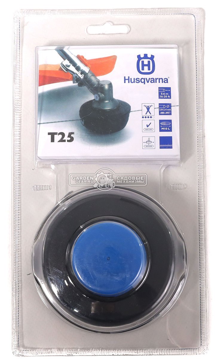 Триммерная головка Husqvarna T25 (M10, 110 мм, 1.25", L, полуавтоматическая подача лески, диаметр лески 2,0 - 2,4 мм.)