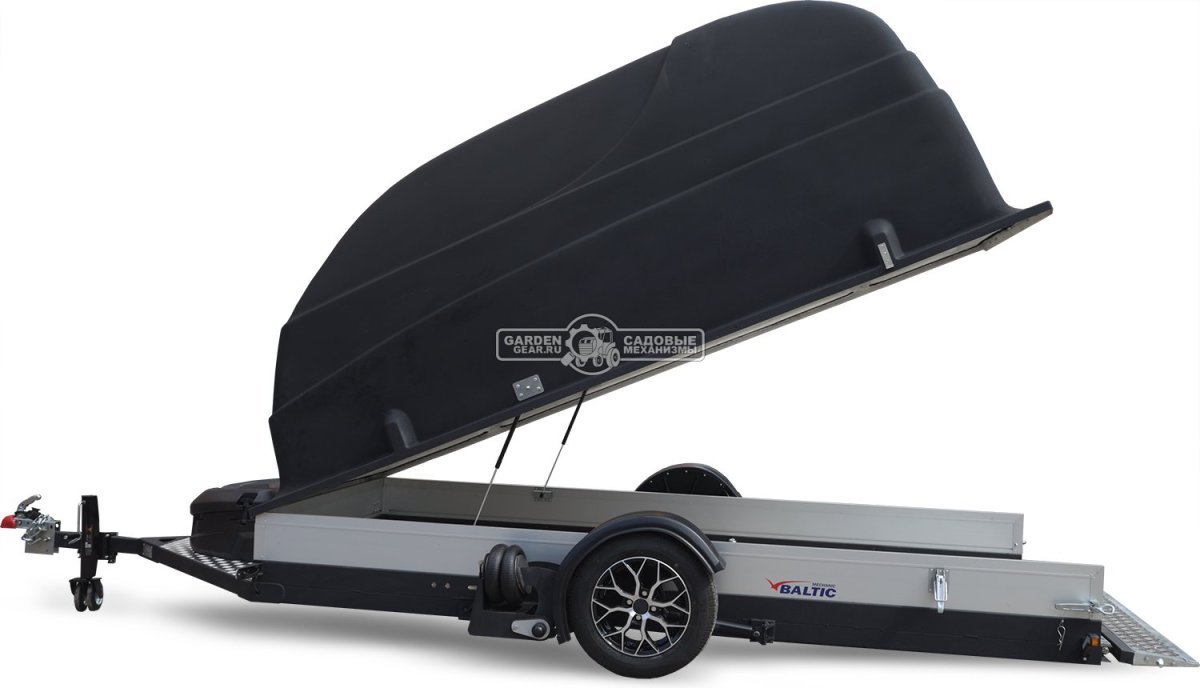 Прицеп с опускающейся платформой на пневмоподвеске Baltic Mechanic Polygon-City PC 750 для перевозки мини-спецтехники, пневмолифт, крышка, 3500x1500