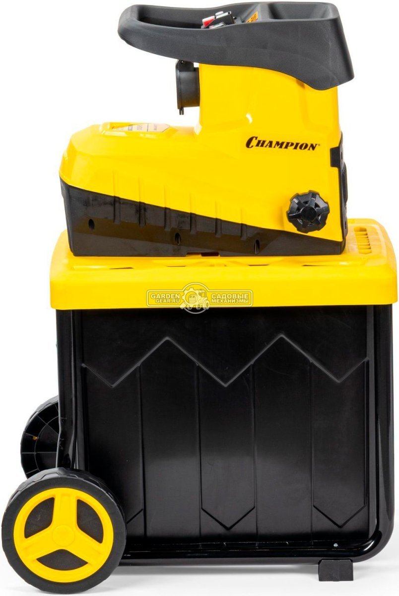 Садовый измельчитель веток электрический Champion SH300 (PRC, 3000 Вт, ветки до 45 мм, валик с ножами, 60 л, 26.5 кг)