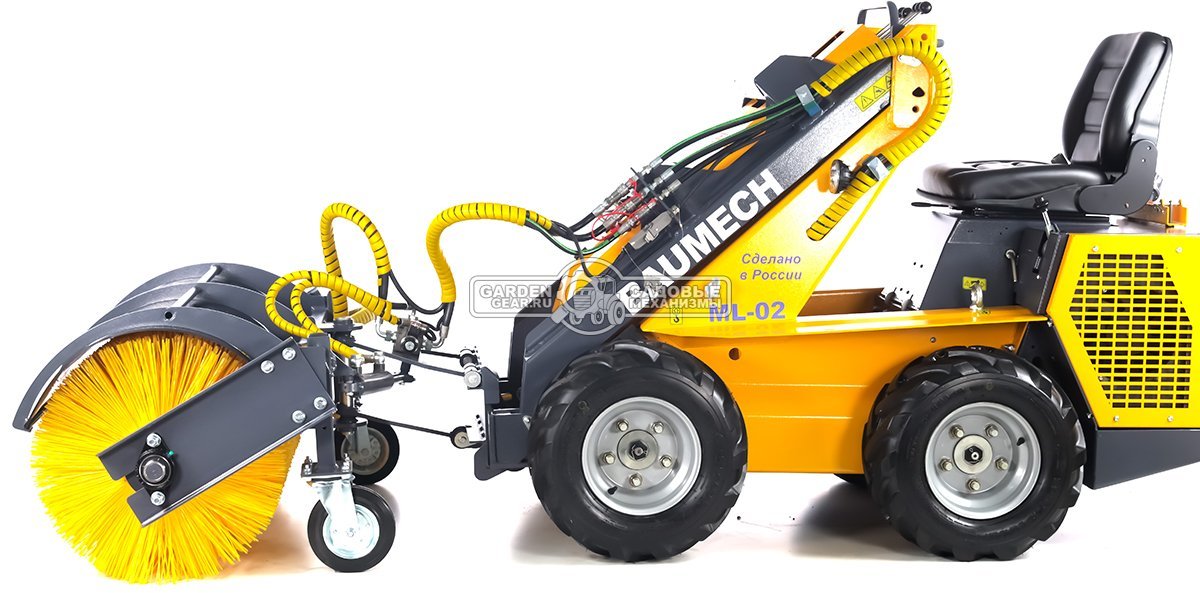 Универсальная машина мини-погрузчик Baumech ML-02 Pro + гидравлическая щётка 115 см., с двигателем Zongshen GB750 V-Twin