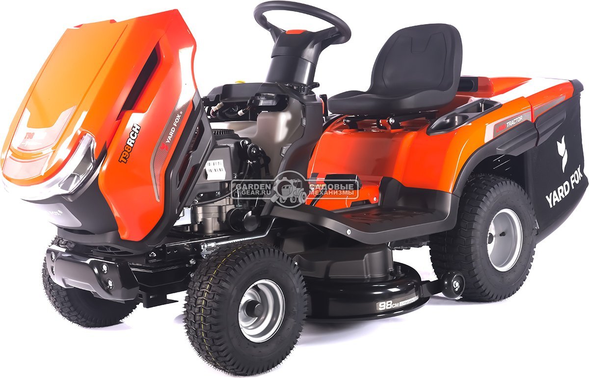 Садовый трактор Yard Fox Optima T 98 RСH (PRC, Loncin 452 куб.см., гидростатика, травосборник 260 л, ширина кошения 98 см, 200 кг)