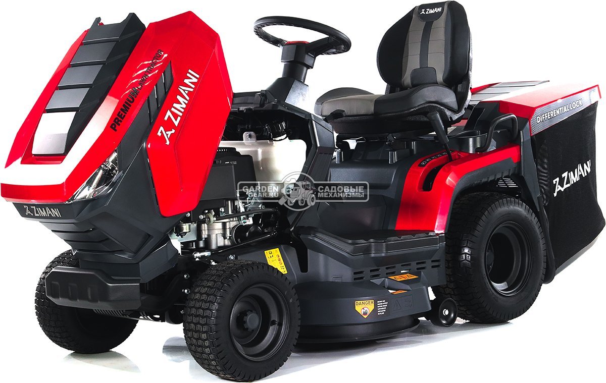 Садовый трактор ZimAni TC97HLD (PRC, Loncin 452 куб.см., гидростатика, дифференциал, травосбор. 320 л, шир. кошения 97 см, LED панель, 190 кг)