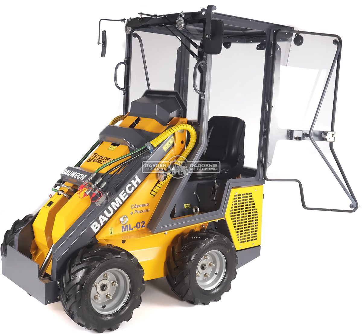 Универсальная машина мини-погрузчик Baumech ML-02 Pro с зимней кабиной с двигателем Zongshen GB750 EFI V-Twin инжектор