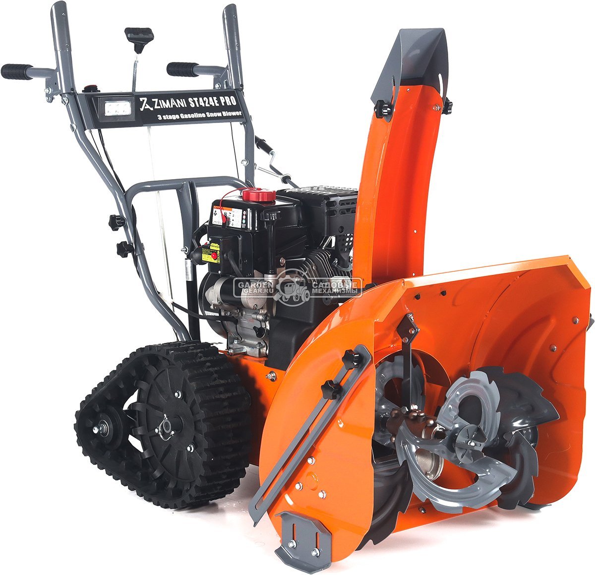 Снегоуборщик ZimAni ST424E PRO гусеничный (PRC, 61 см, LCT Storm Snow Force, 208 см3, скорости 6/2, фара, эл/стартер 220, 89 кг)