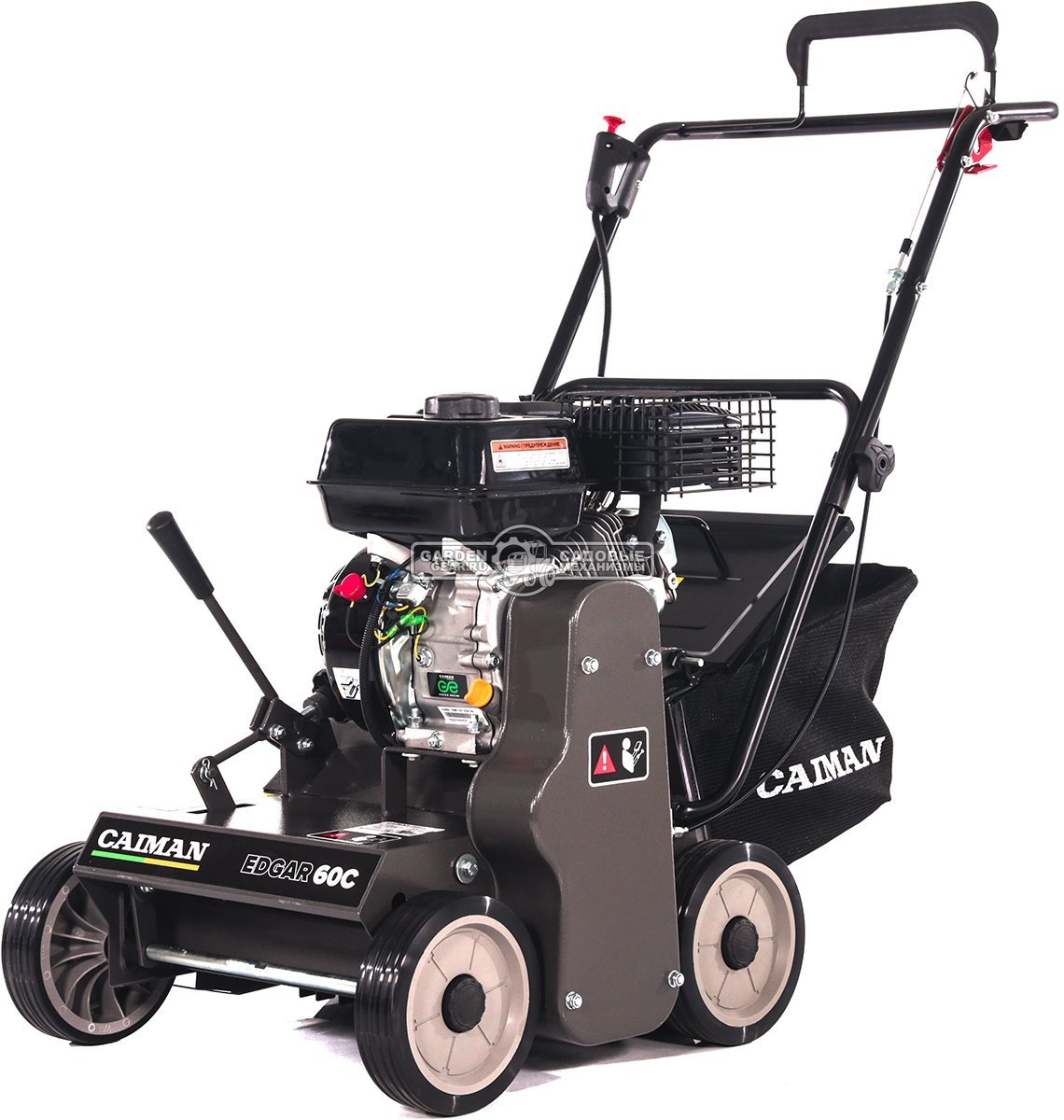 Вертикуттер - аэратор бензиновый Caiman Edgar 60C (RUS, Caiman Engine, 196 куб.см., сталь, 38 см., травосборник 40 л., 46 кг.)