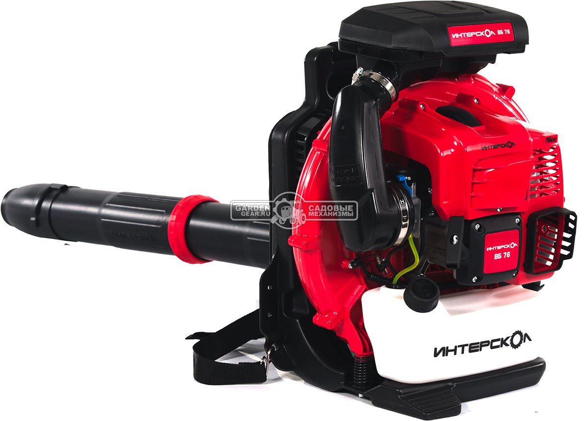 Воздуходувка бензиновая ранцевая Интерскол ВБ 76 (PRC, 75.6 куб.см.,82 м/с, 1760 м3/ч, 12.4 кг)